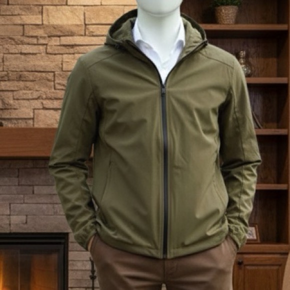 Outerknown Active Men's Green Stretchy Jacket With Hoodie Size S